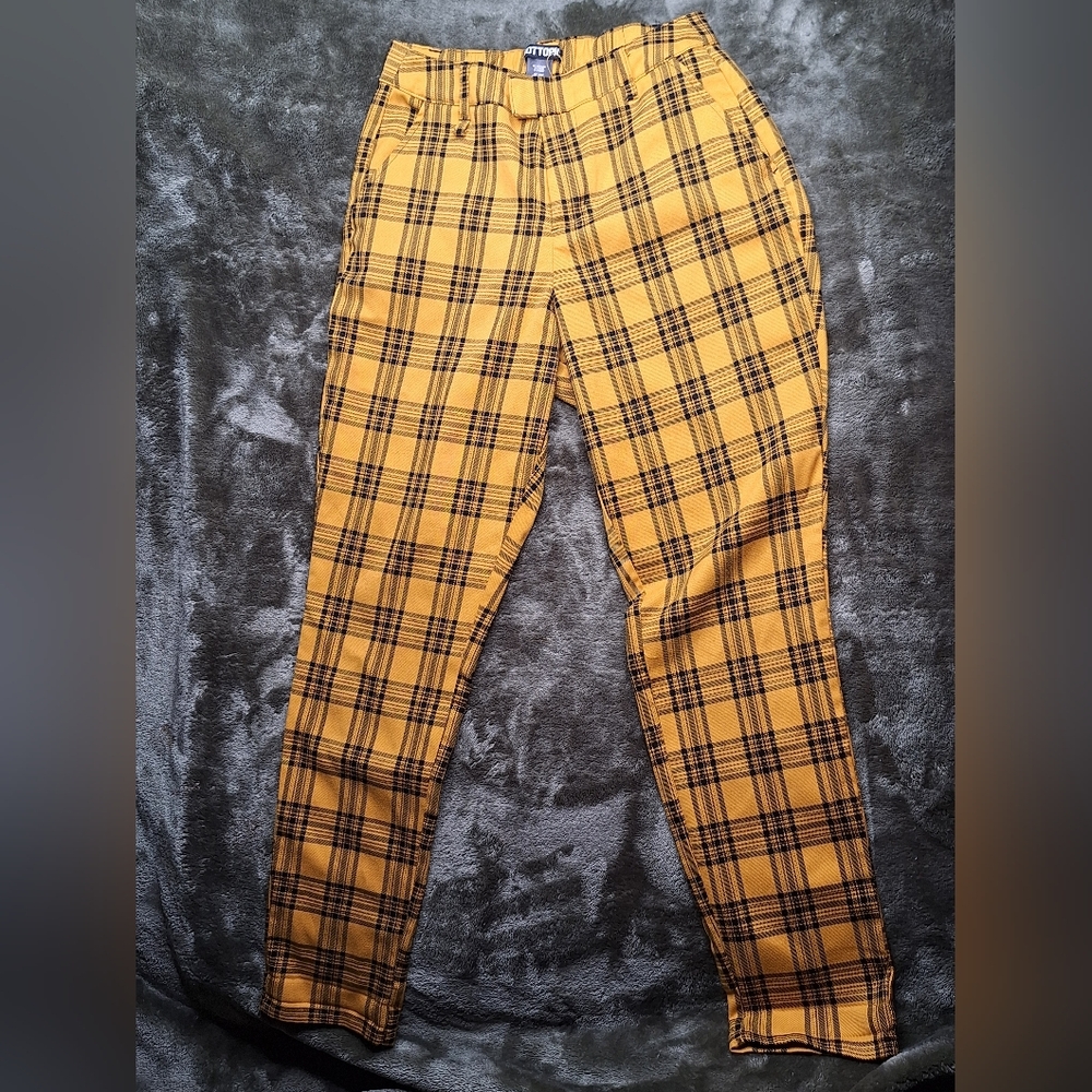 Used‎ Size S HOT TOPIC plaid Yellow Pants